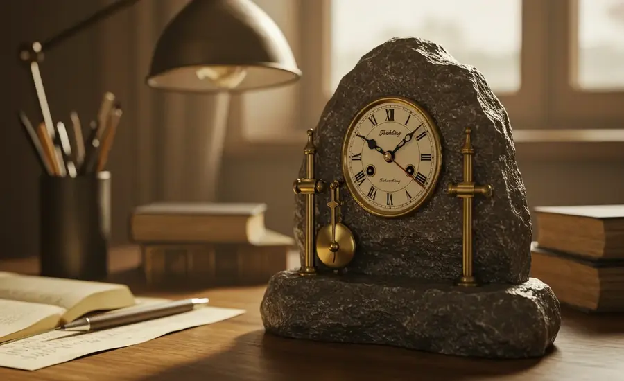 Tischling Rock Weighted Clock Redefining Time with Natural Elegance